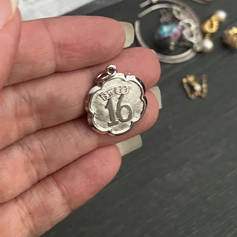Sweet 16 sterling Silver  Charm Pendant